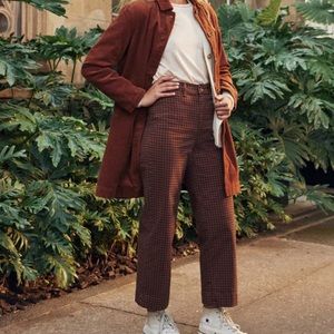 Marine Layer Bridget Crop Pant Pinecone/Black Check Windowpane Size 8
